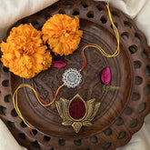 Vriksham Rakshabandhan Sliver Plated Floral Rakhi-RB166